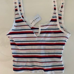 Brandy Melville cropped striped tank top